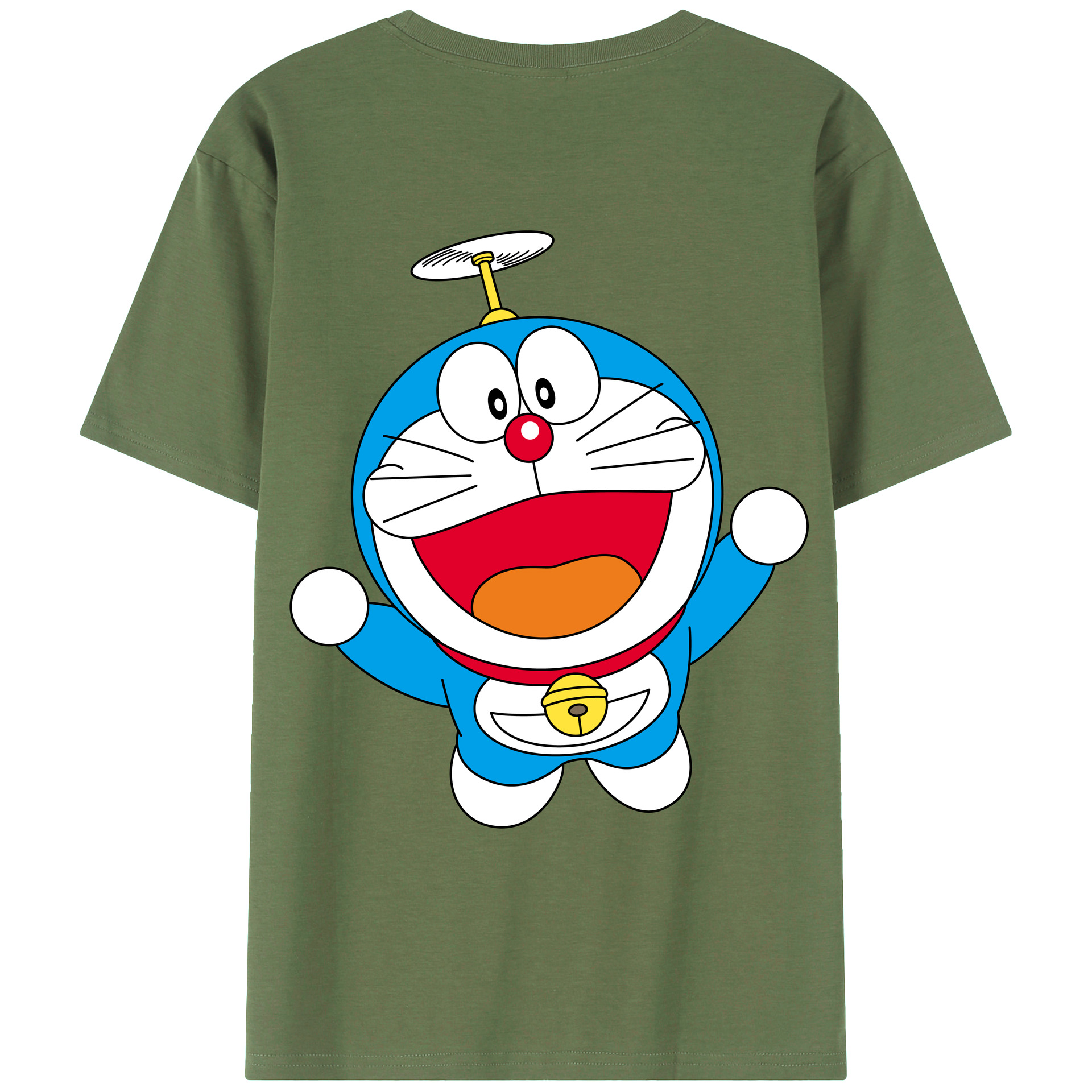 （画像用） ドラえもん Doraemon 綿100％ メンズ半袖Tシャツ（バックプリント） 通気性